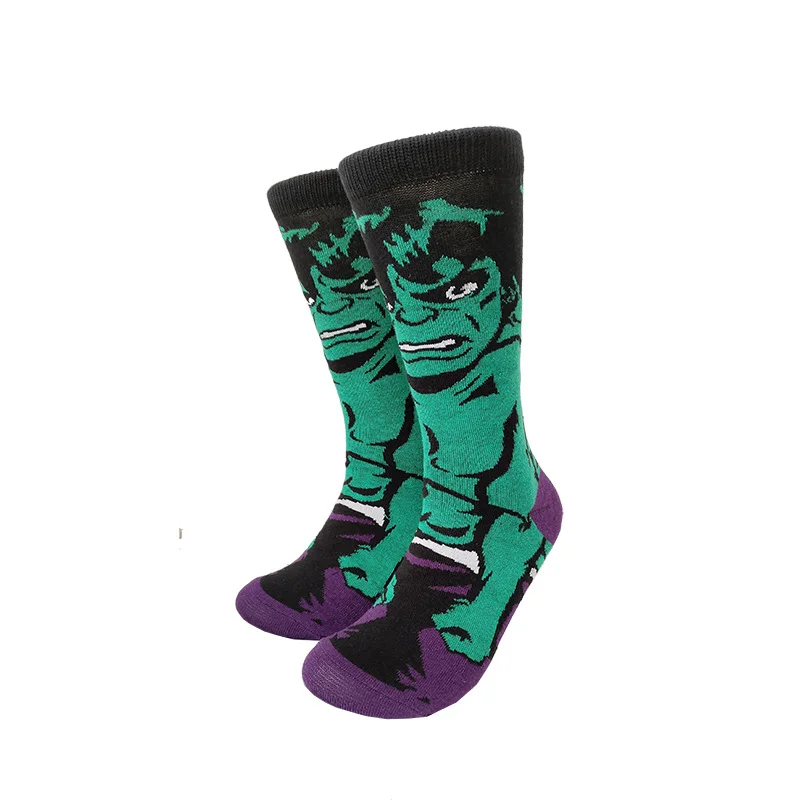 Männer Spider Man Mid Calf Socken Cartoon Iron Man Deadpool Hulk Captain America Muster Atmungsaktive Bequeme Socken für Erwachsene Geschenk