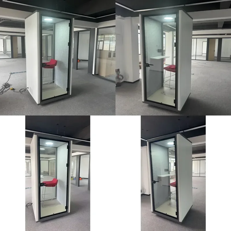 Soundproofed Privacy Cabin Office Phone Booth for Silent Calls