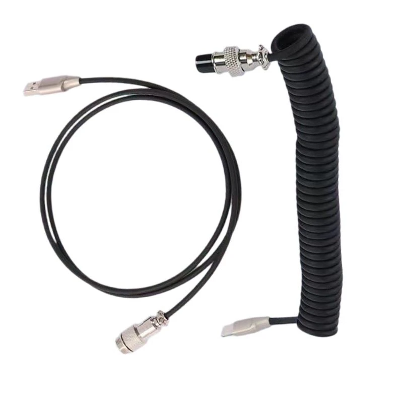 

Type C USB Cable Mechanical Keyboards Coiled Cable Wire Mechanical Keyboards Aviators Desktop Computer Aviation Connectors M76A