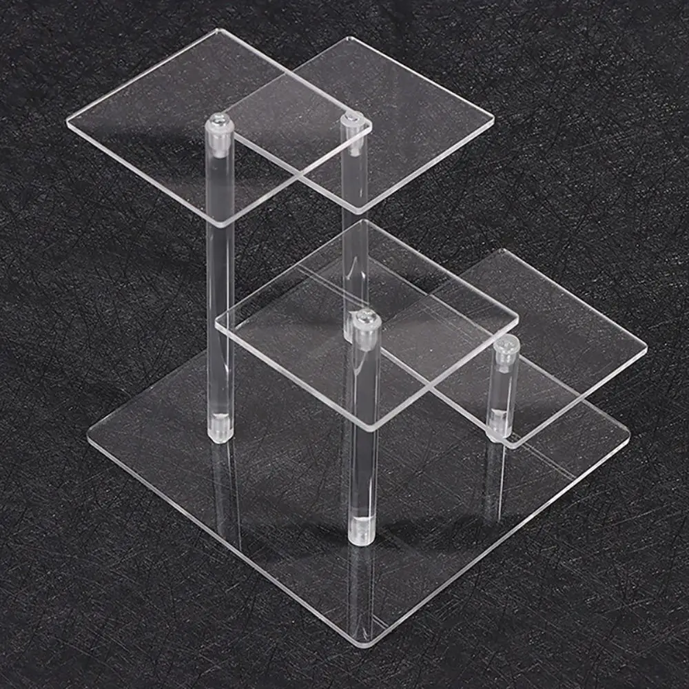 Removable 4 Layers Display Stand Multi Layer Dust Proof Square Transparent Jewelry Holder Portable Organizer