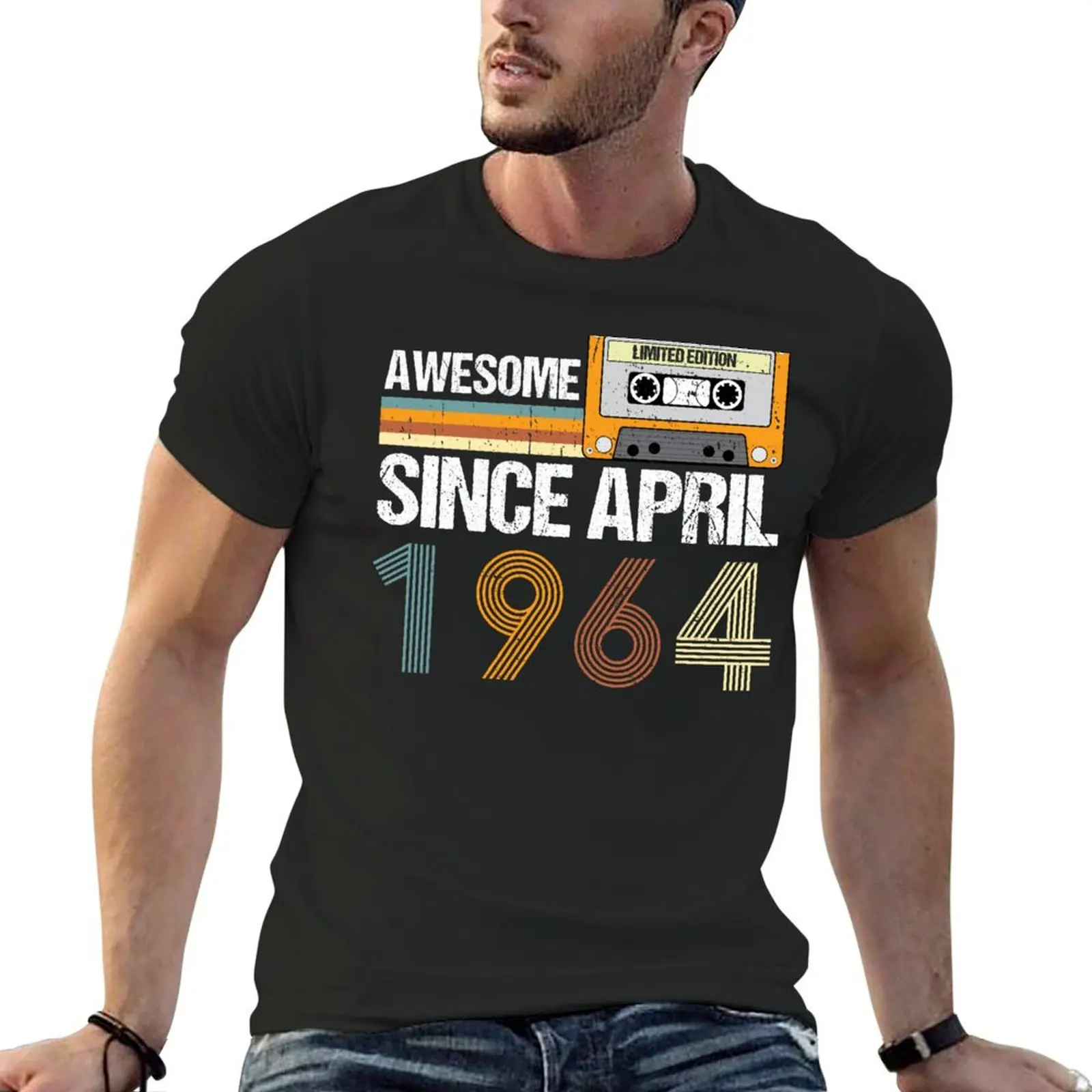 

Awesome Since April 1964 60th Birthday Born In April 1964 T-Shirt anime stuff tshirts personalised men workout shirt