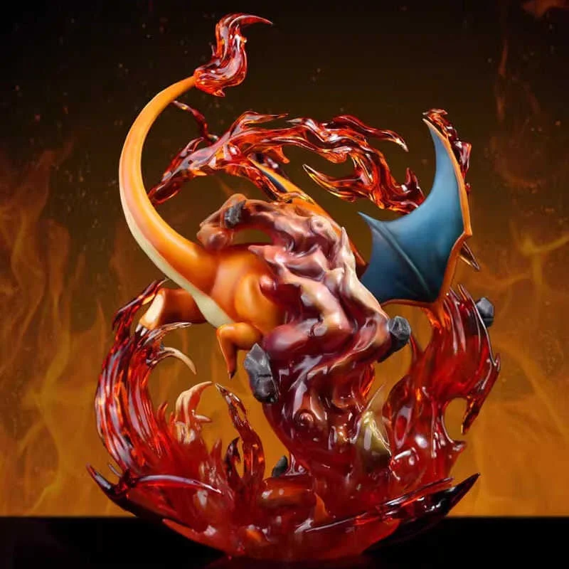 20cm Pokemon Amazing Museum Skills Series Gk Pets Elfin Am Fire-Breathing Dragon Statue Model Desktop Ornament Halloween Gift