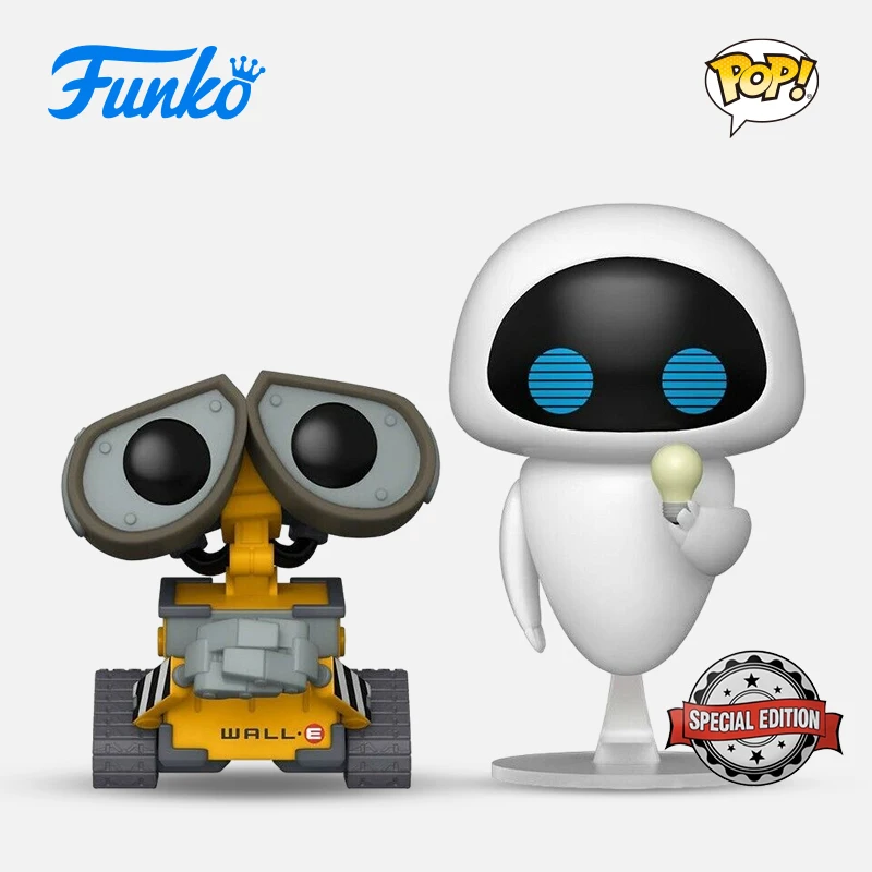 Original Funko Walle Figures Wall.E Eve Anime Figure Pvc Ornament Statue Model Doll Collection Room Desk Decoration Toys Gifts