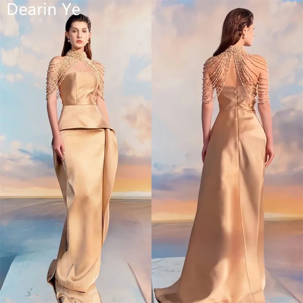 Customized Prom Gown Dearin High Collar Mermaid Floor Length Skirts Layered Bespoke Occasion Dresses Evening Formal Dress Saudi