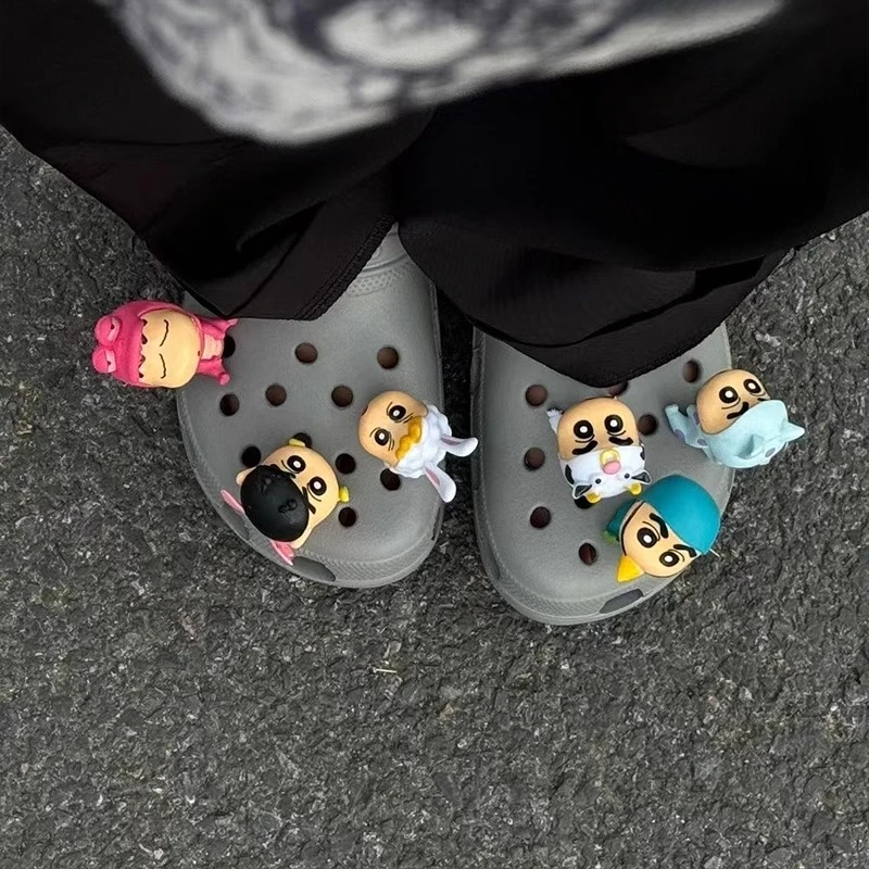MINISO Personality Cute Cartoon Manga 3D Figures Shoe Charms Funny DIY Sandal & Clog Decorations Holiday Gift for Boys and Girls