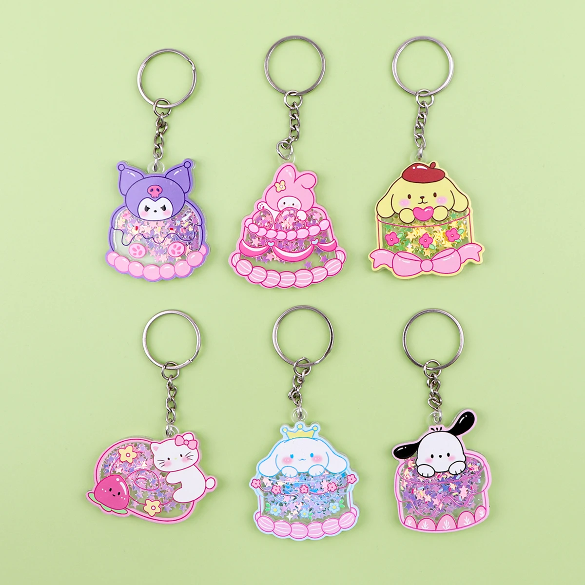 

Kawaii Amine Plastic Key Buckle For Motorcycles Cars Key Chain Flowing Stars Decoration Backpack Fashion Keyring Gifts