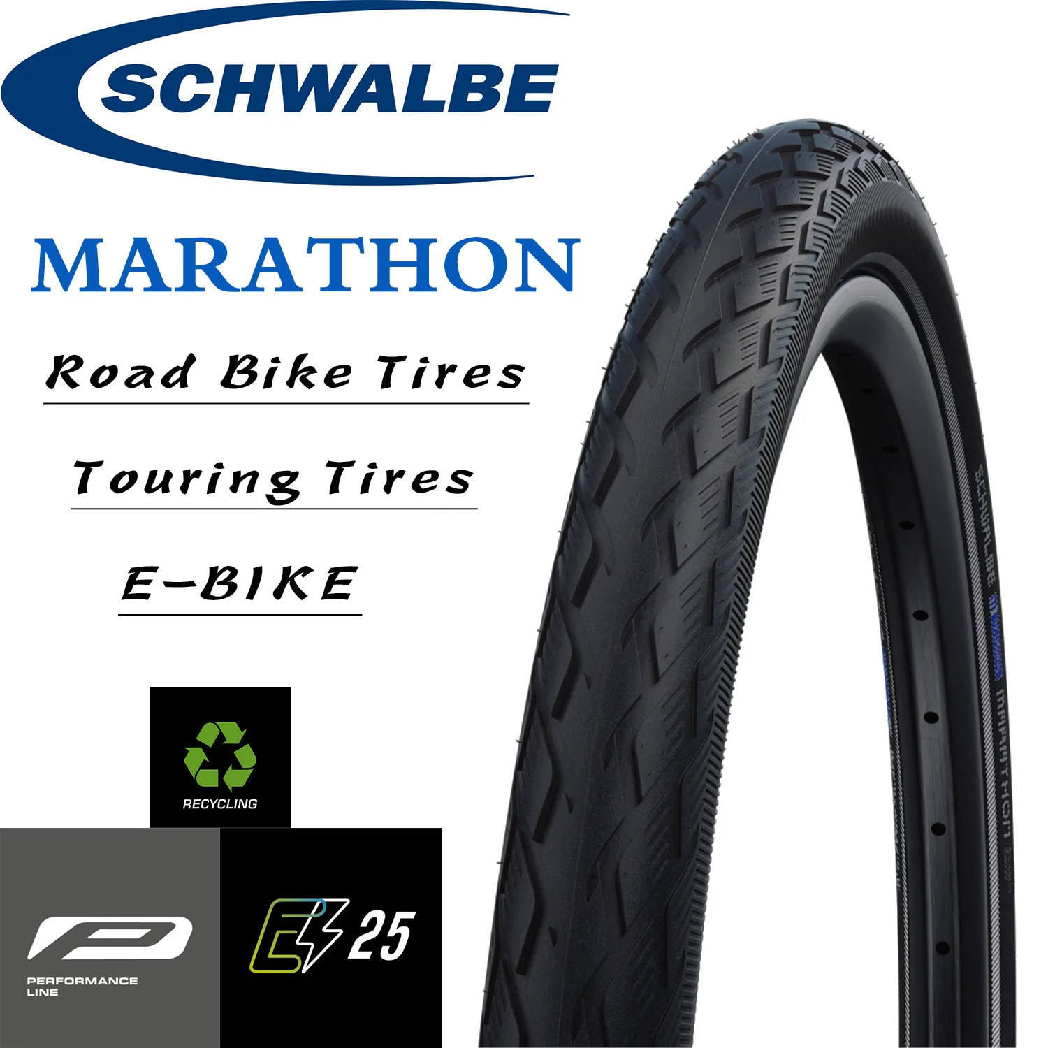 

SCHWALBE MARATHON Road Bike Wired Tires 27.5 29 Inch 26X 1.50 1.75 2.00 700X28C 650X42B Touring Bicycle Tire E-BIKE Cycling Part