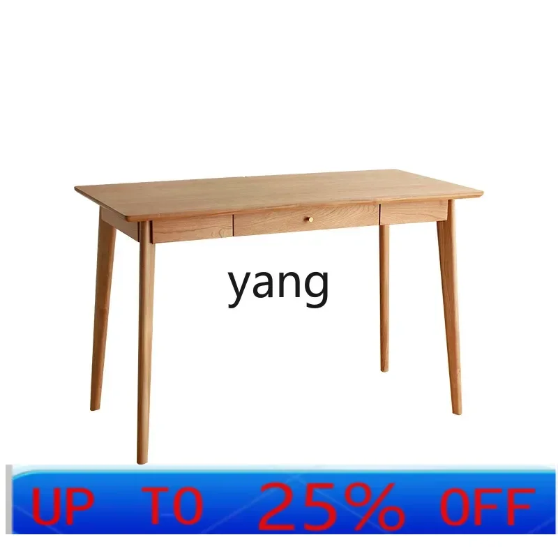 

LTT desk log color writing desk white oak cherry wood computer table simple