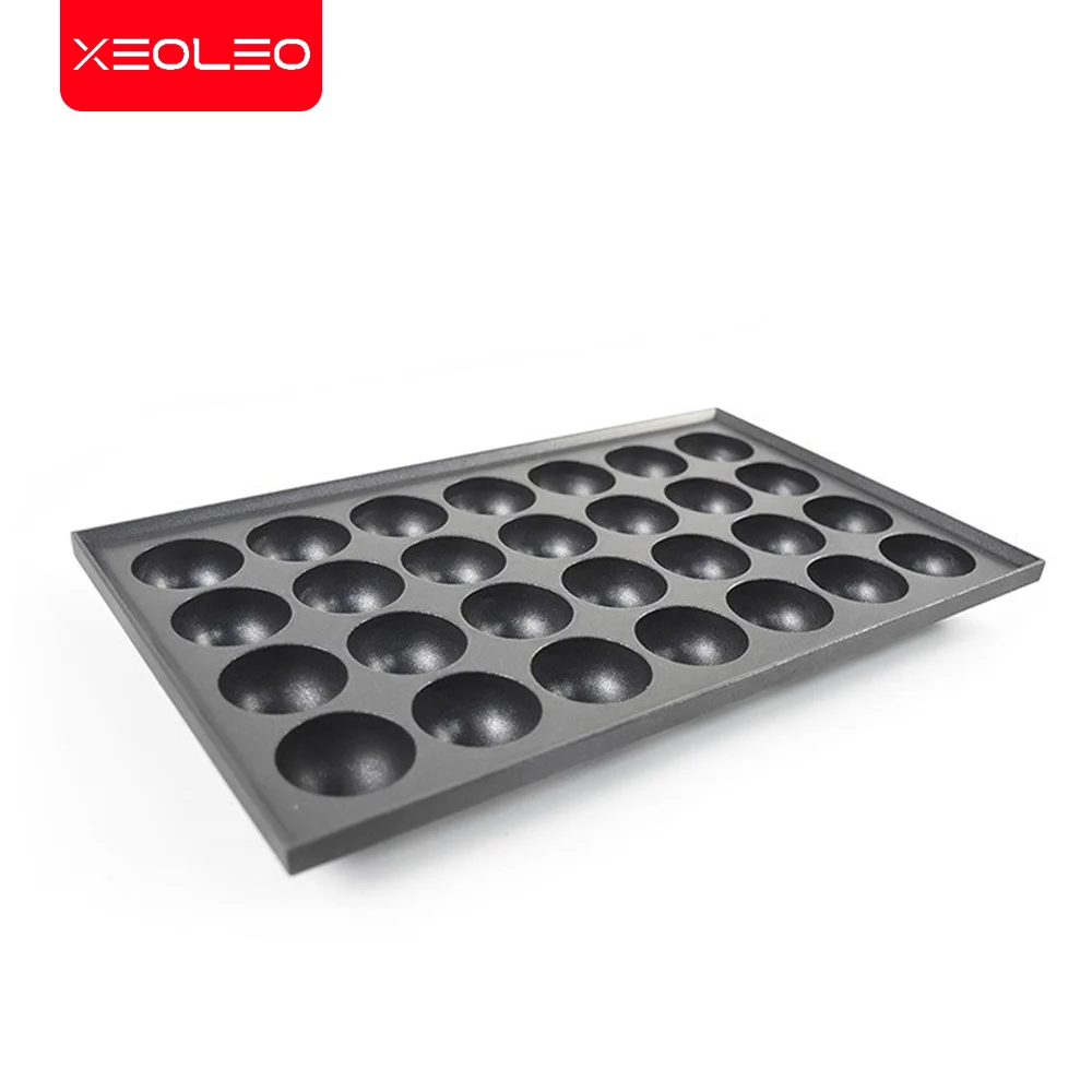 XEOLEO Commercial Takoyaki Machine 2000W Octopus Balls Grill Pan Electric Fish Ball Furnace Double Plates Non-stick