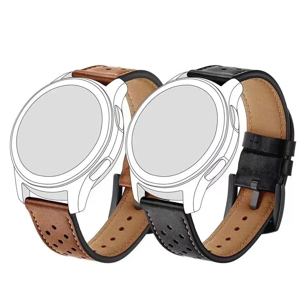 Premium Leather Strap for Samsung Galaxy Watch 4 6 Classic 46mm 42mm 43mm 47mm Pro Bracelet for Galaxy Watch 7 6 5 4 40mm 44mm