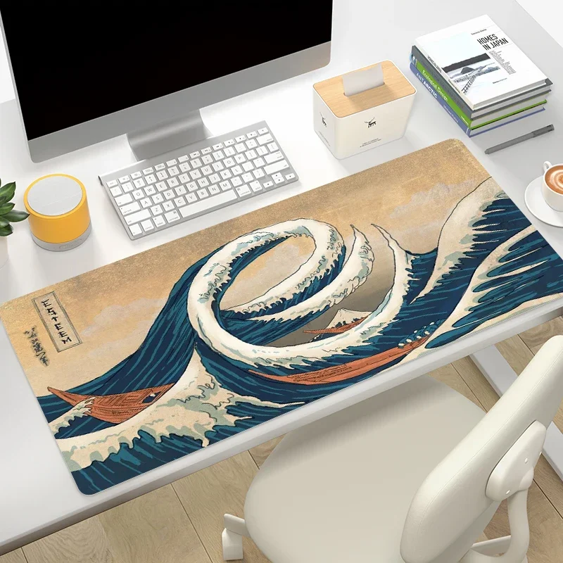 Ukiyo-e Waves Table Mat Great Wave Kanagawa Mause Pad Mouse Mats Computer Tables Xxl Mousepad Anime Deskmat Keyboard Gaming Desk