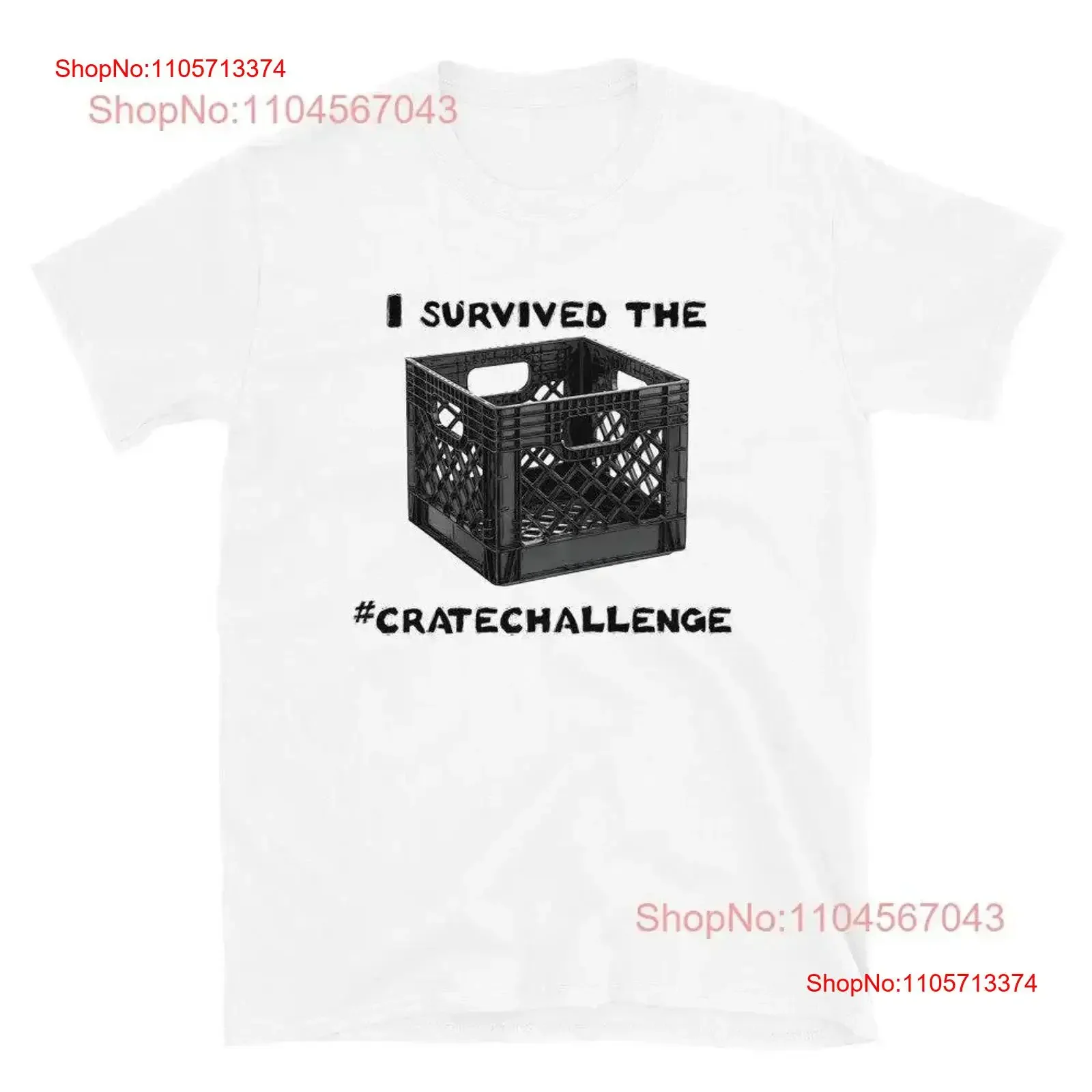 I survived the crate challenge T Shirt vintage Washed Stylish Top For Everyday Wear Unisex Soft Slightly homme fashion