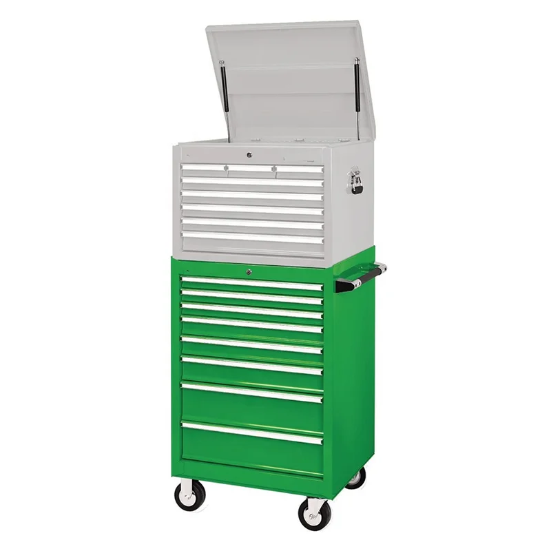 8 Drawers Multi-color Stool Cabinet Metal Roller Garage Storage Cabinet with Glossy Powder Coat Finish and Heavy