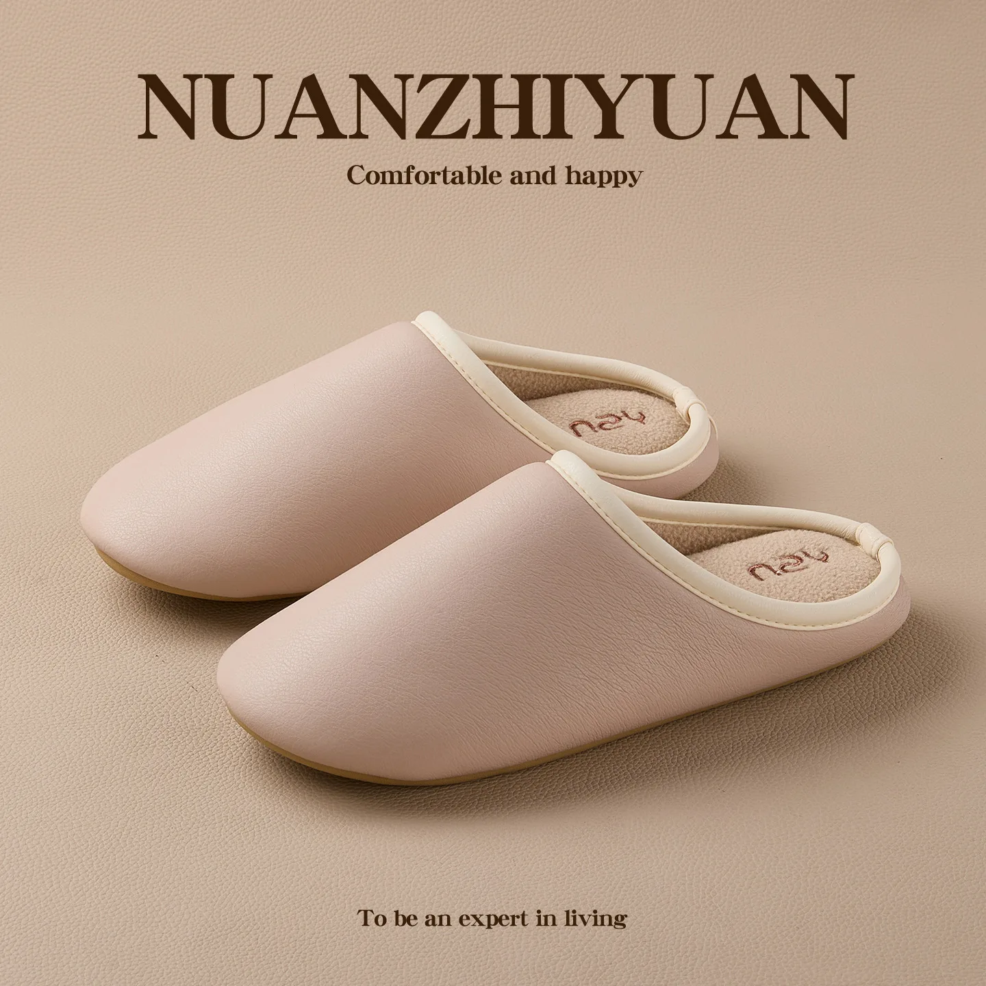 

Unisex Home Sippers Autumn Winter Fleece Lined Cotton Slippers Waterproof Non Slip Couples Household Indoor Warm Slippers