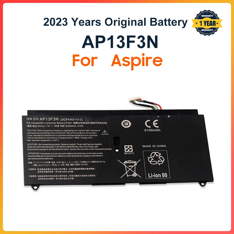 

AP13F3N 2ICP4/63/114-2 Laptop Battery For Aspire S7-392 S7-392-9890 S7-391-6822 Ultrabook 7.5V 6280mAh