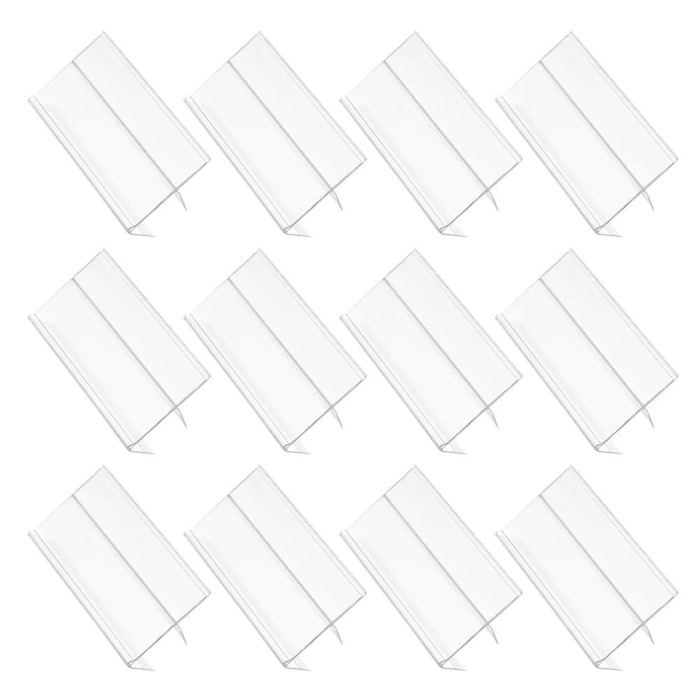 

50 Pcs Shelf Price Tags 80x45mm Clip Card Holder PVC Material Supermarket Label Display Signs Plastic Transparent Tag Holders