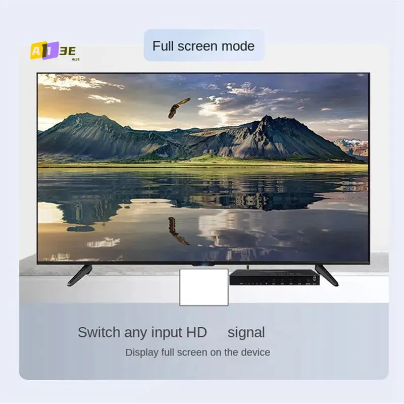 

A13E-4K 30Hz 1080P -Compatible Switcher 5 Modes Switcher 4 In 1 Out Switcher Support 3D Multi-Screen Switcher Easy To Use US