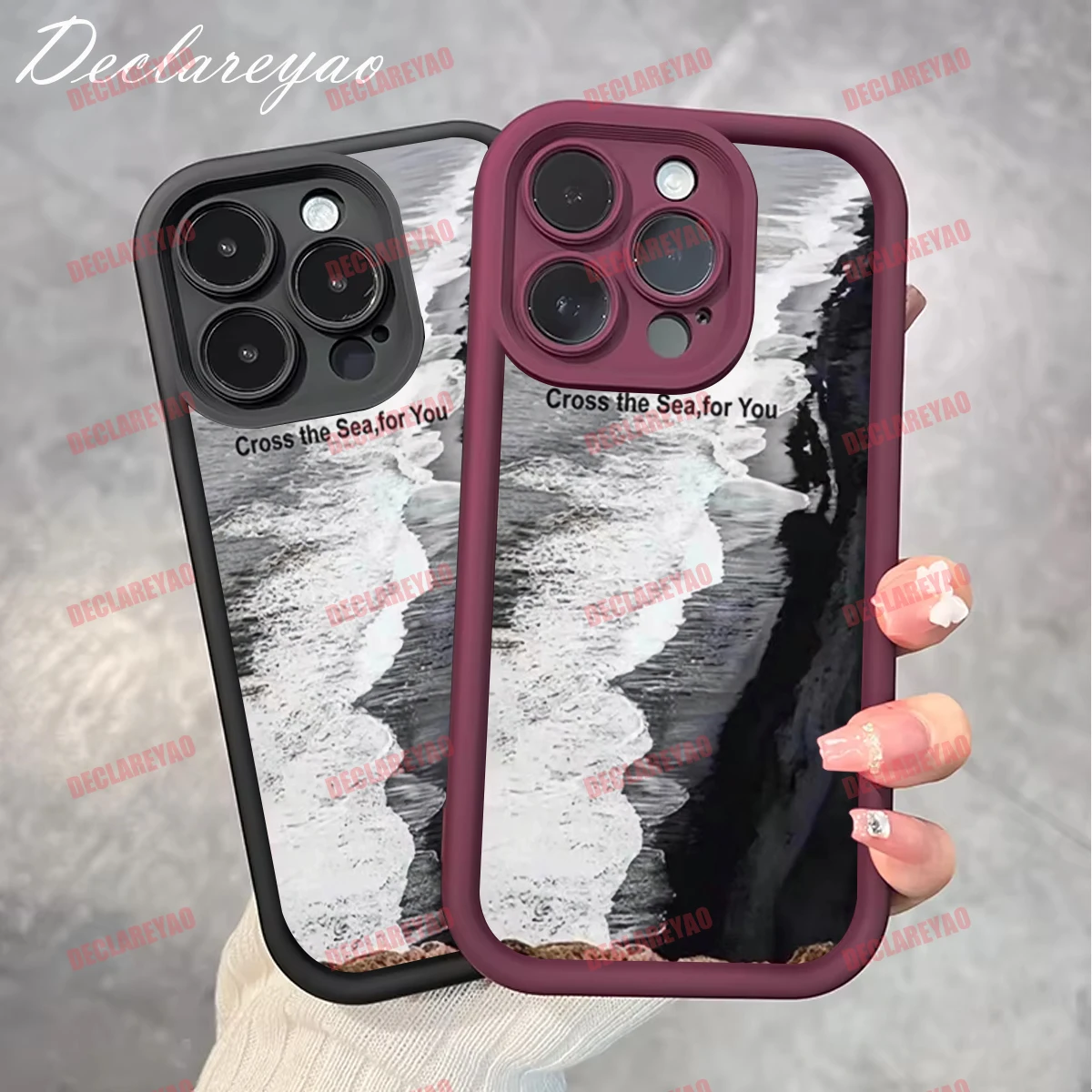 DECLAREYAO Soft Light Slim Matte TPU Covers Untuk iPhone 15 X Xs Max XR 6 S 7 8 SE 3 2020 2022 17 Pro Air 16 Case Cover Shockproof