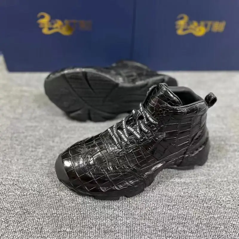 2024 new arrival Fashion Crocodile Skin causal shoes men,male Genuine leather sneakers  pdd485