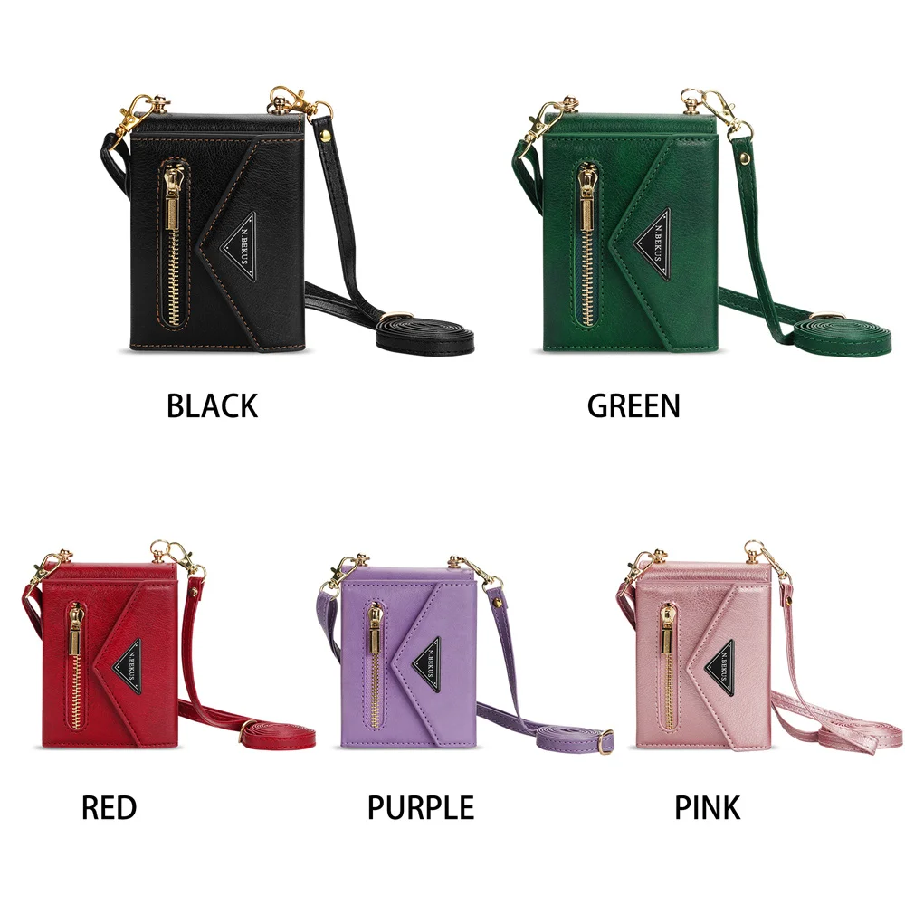 Crossbody محفظة جلدية قضية الهاتف لسامسونج غالاكسي Z Flip 7 6 5 4 3 5G Flip7 Flip6 محفظة بطاقات حامل الحبل حزام غطاء #6