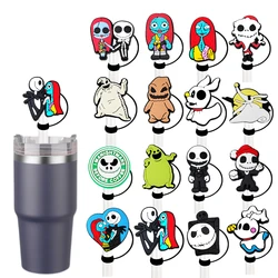 1-16pcs Halloween Straw Cover Cap 10MM Drink Straw Plug Reusable Splash Proof Fit Cup Accessories Straw Cap Charms Pendant Gift