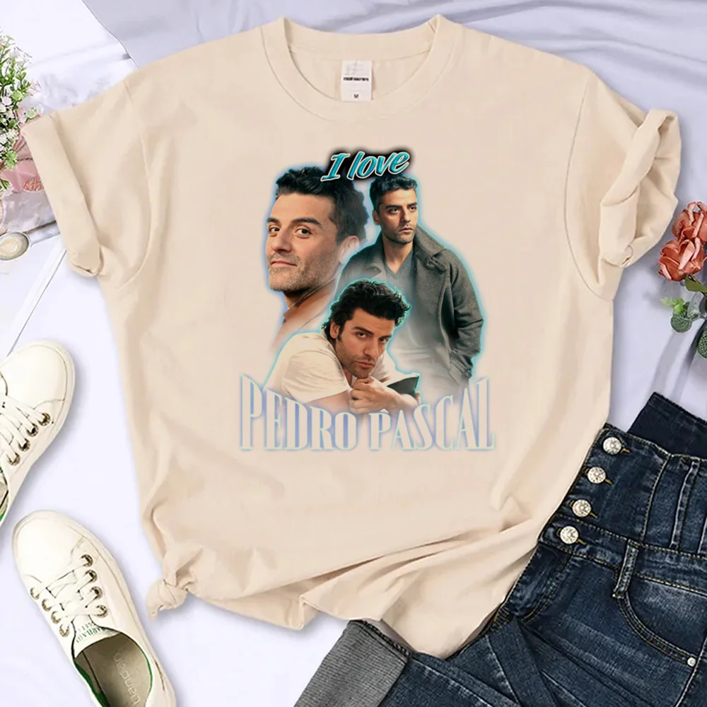 I Love Pedro Pascal Oscar Isaac Cursed Fan Collage tshirt women streetwear summer graphic Tee female anime 2000s clothing