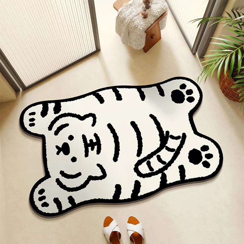 

Irregular Bathroom Floor Mat Diatom Mud Absorbs Water Quickly Dries Non-slip Carpet Cute Cartoon Animal Pvc Soft Comfortable Rug