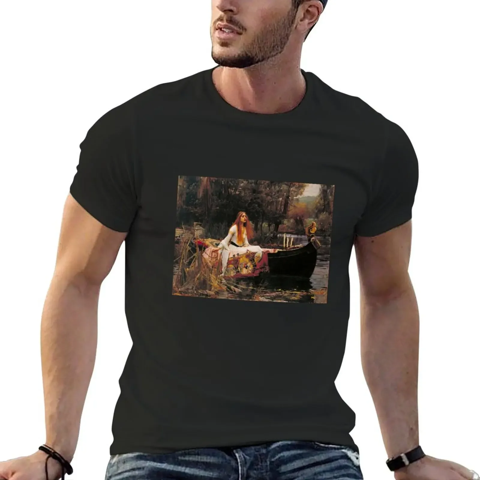 The Lady of Shalott (Waterhouse) T-Shirt Clothing graphics slim fit t shirts for men