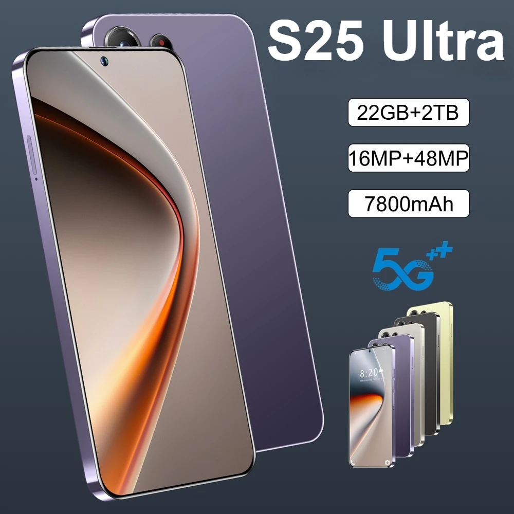 Nowy Oryginalny Smartfon S25 Ultra 7800mAh 5G Dual SIM 22GB+2TB Telefon Komórkowy 7.3 cala Globalny Android Odblokowany