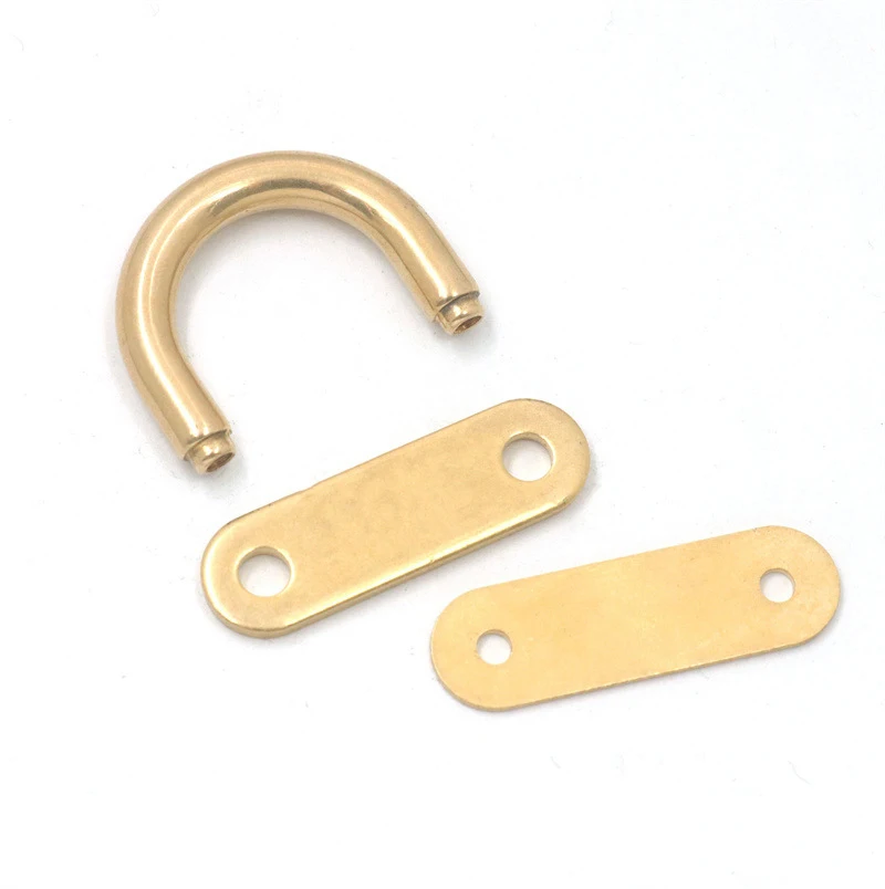 1piece Solid Brass D Ring Bag Anchor Arch Bridge Connector Buckle Leather Craft Bag Belt Strap Hanger Hooks with Screws Clamp