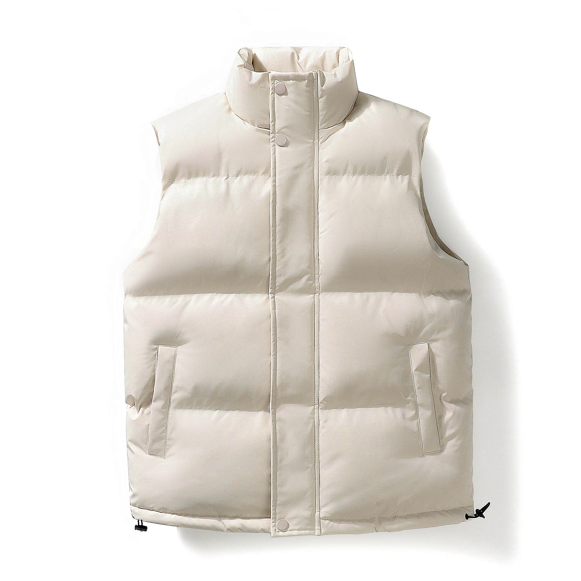 

2024 New Winter Shoulder Sleeveless Cotton Vest with Thick Velvet for Warmth and Windproof Solid Color Stand up Collar Zipper Ja
