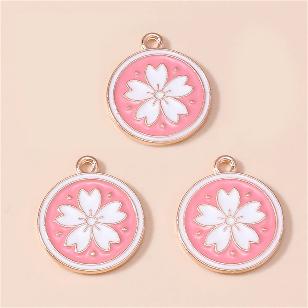 Leslie 20 Stück Niedliche Rosa Sakura-Blüten-Anhänger Kirschblüten-Charms für DIY Handgemachte Ohrringe Schmuckherstellung Zubehör – Detail 6