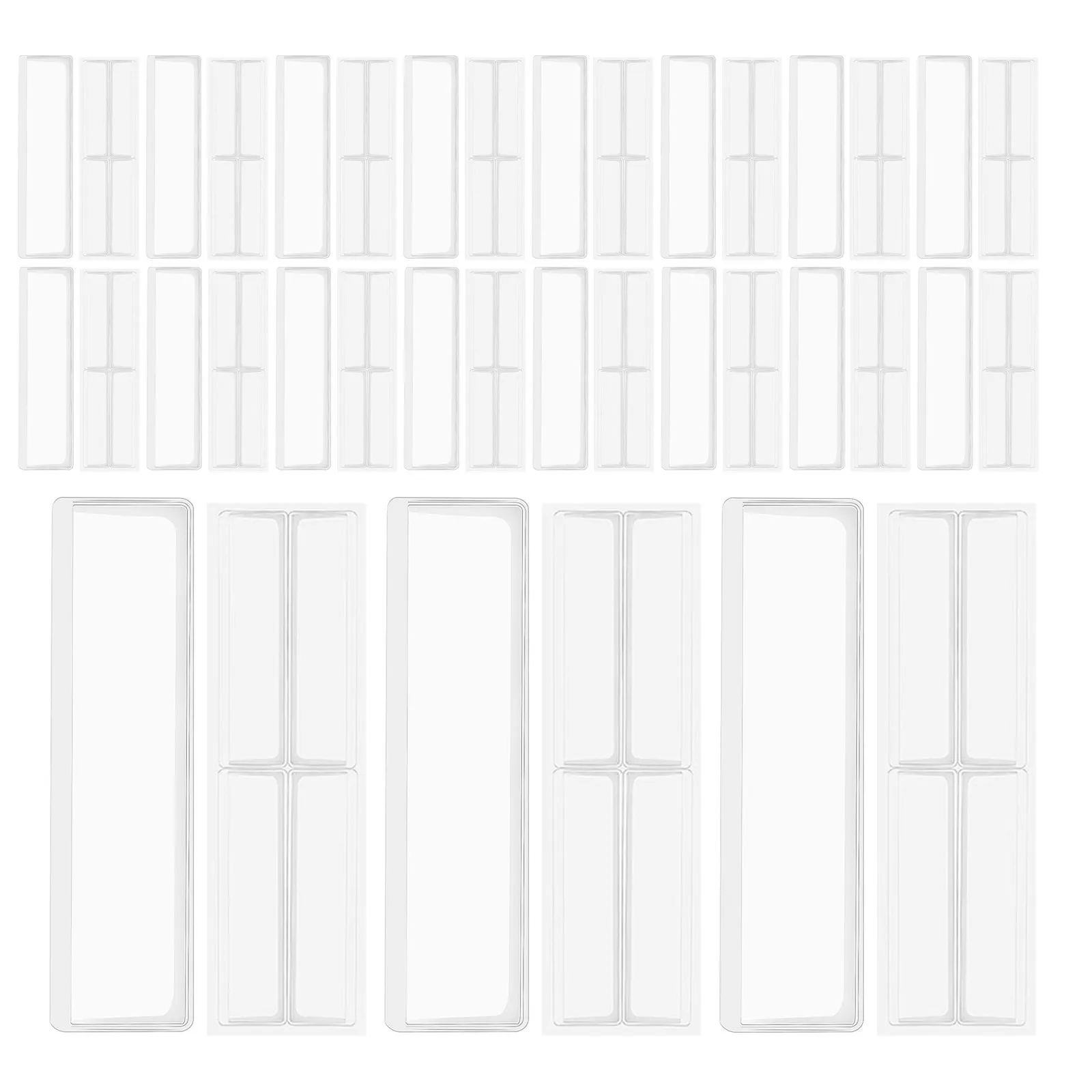 

48 шт. самоклеящихся прозрачных пластиковых карманов для библиотечных этикеток, для книг, файлов, индексных карточек, водонепроницаемые этикетки для полок, органайзер