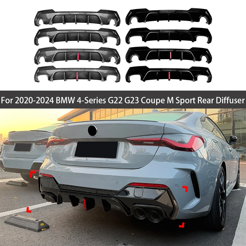 

Для BMW 4 серии G22 G23 Coupe M Sport 420i 420d 430i 430d Bodykits MP Style Глянцевый черный автомобильный задний бампер Диффузор