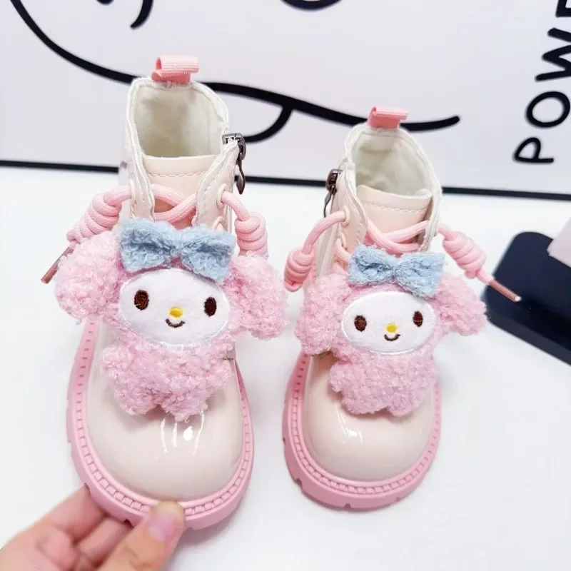 Feminino coração minha melodia anime sanrio ins kawaii moda sapatos bonito dos desenhos animados linda boneca casual martin botas y2k presentes para meninas