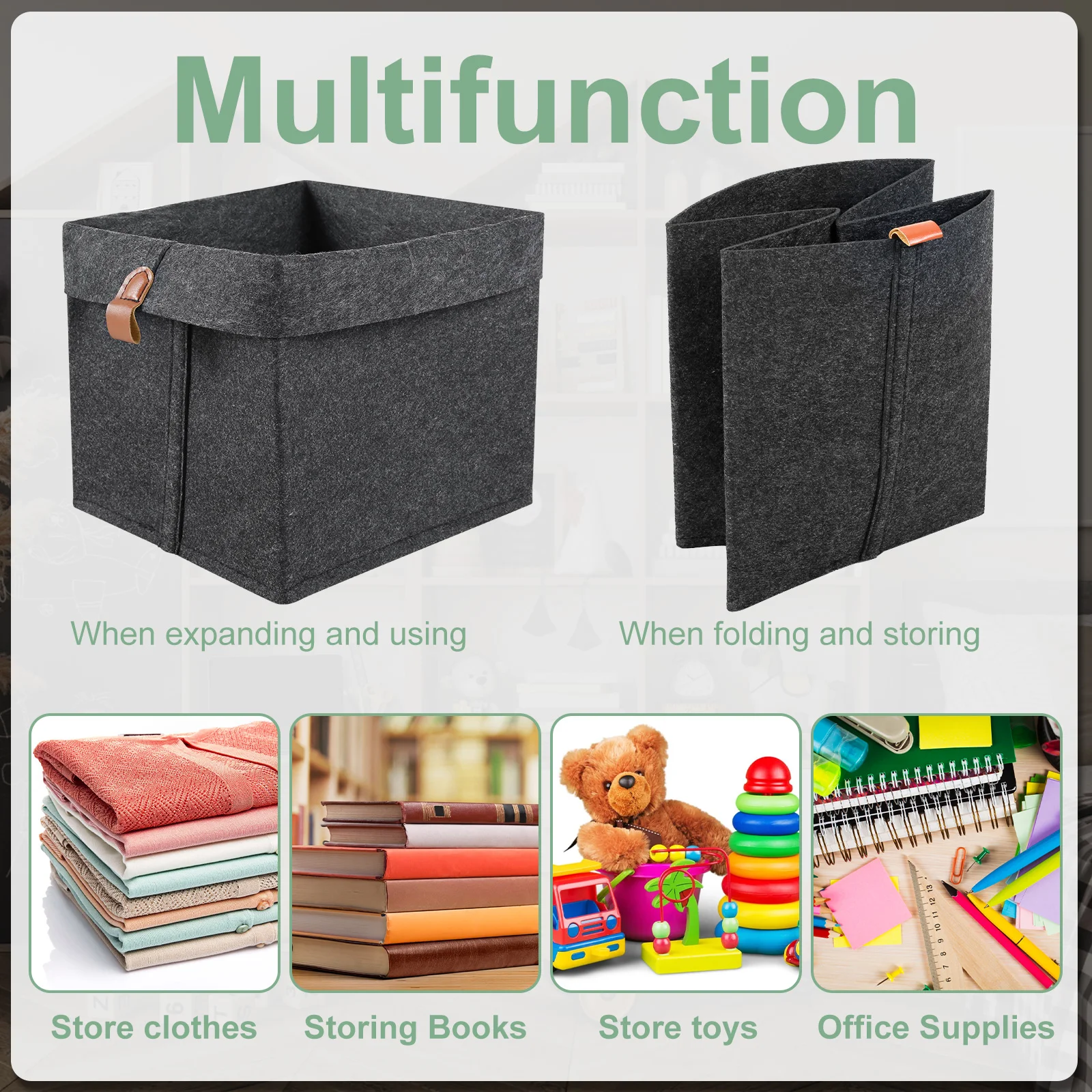 1/6Pcs Storage Cubes Closet Clothes Shoes Storage Containers Foldable Felt Fabric Cube Storage Bins Toy Cube Baskets Saves Space