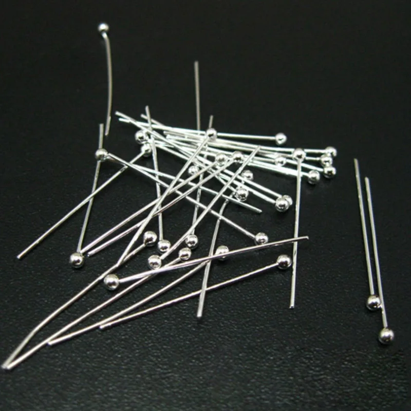 REGELIN 200 stks/partij Lengte 20 25 30 40 50mm Metalen Nietstiften Voor Diy Sieraden Maken Head pins bevindingen Dia 0.5mm