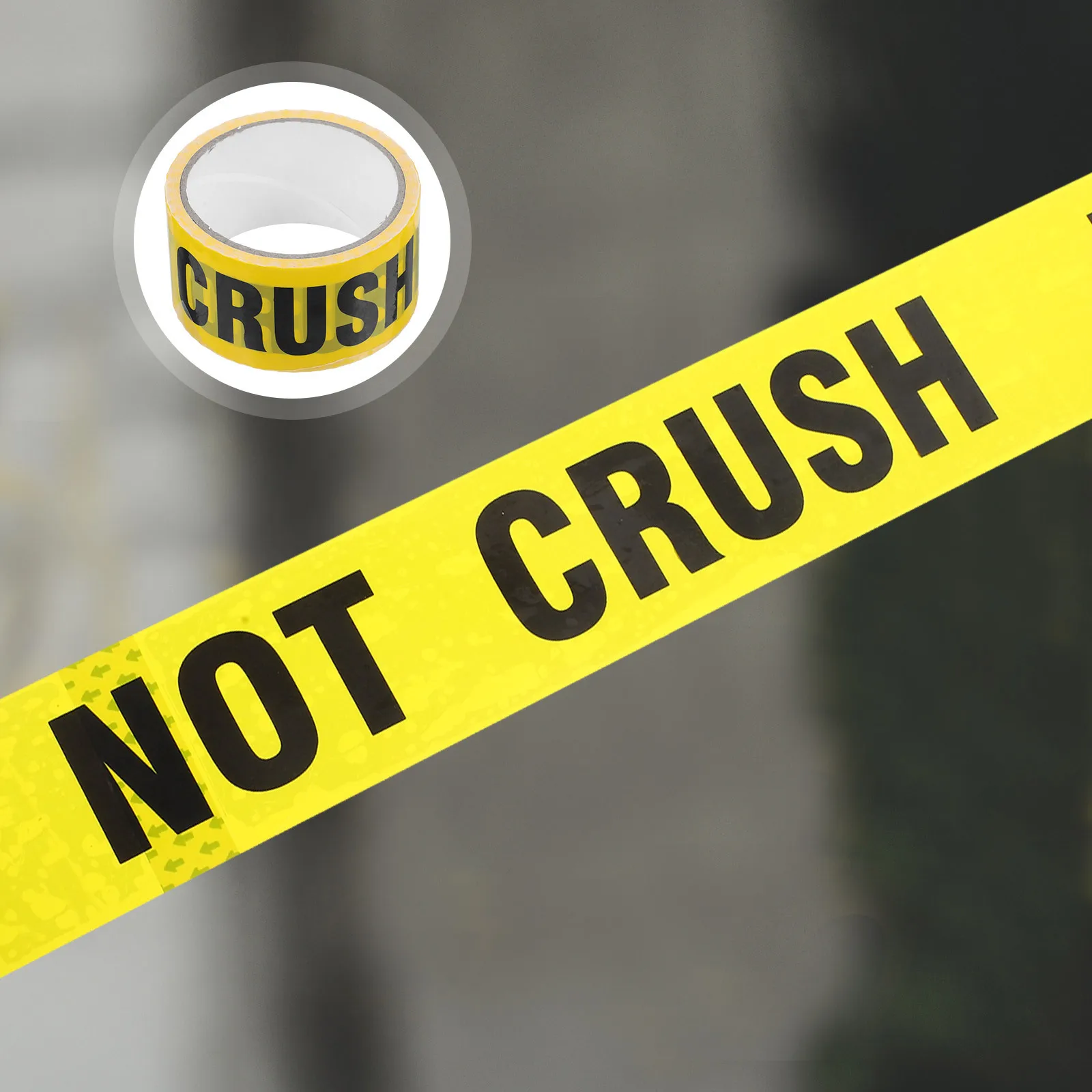 

1 Roll Bright Yellow Warning Tape Multi-Function Self-Adhesive Caution Barrier For Outdoor Safety Marking Packing Box Party