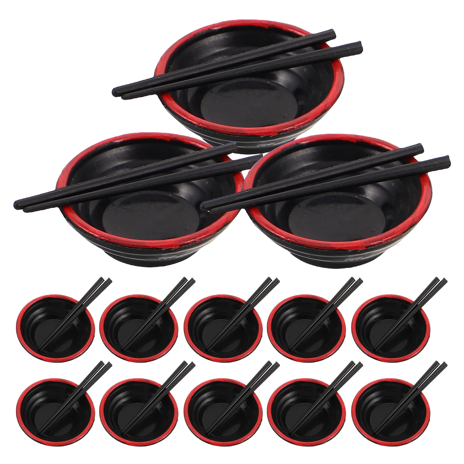 20Sets Mini Japanse Ramen Kommen met Eetstokjes Poppenhuis Keuken Accessoires Fantasiespel Voedsel Set Educatief Kinderen Speeltoestel