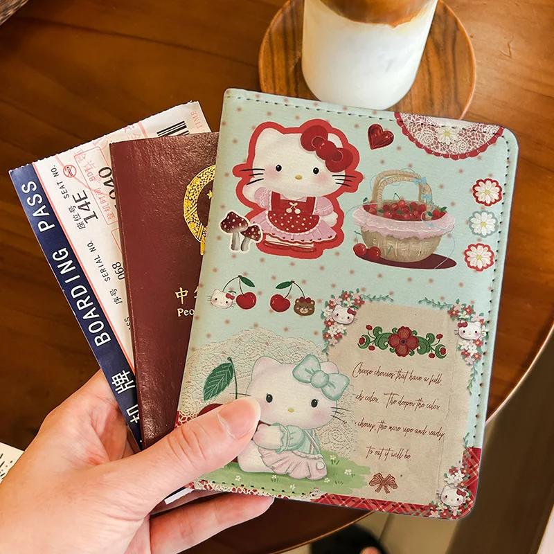 

Hello Kitty Cartoon Passport HolderDocument BagProtective CoverMulti functional Card BagPortable Storage for International Trave