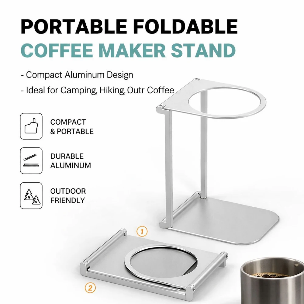 Suporte Portátil Dobrável para Cafeteira, Suporte de Alumínio para Cafeteira, Suporte Leve para Máquina de Espresso, Rack para Cafeteira ao Ar Livre