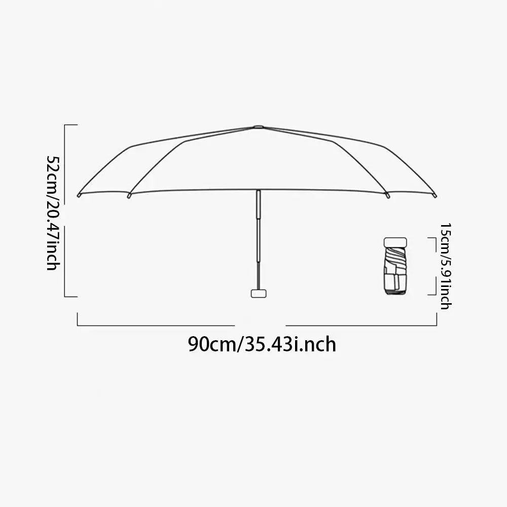 Compact Pocket Umbrella – Weather Versatile, Six-Fold Design for Easy Carry, Durable Construction for Sun and Rain Protection
