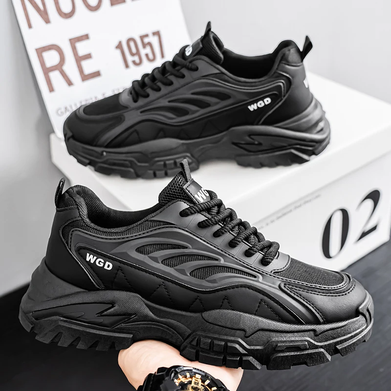 

Весна 2024, новые стильные кроссовки, мужские лоферы на толстой подошве, противоскользящая и прочная спортивная и повседневная обувь