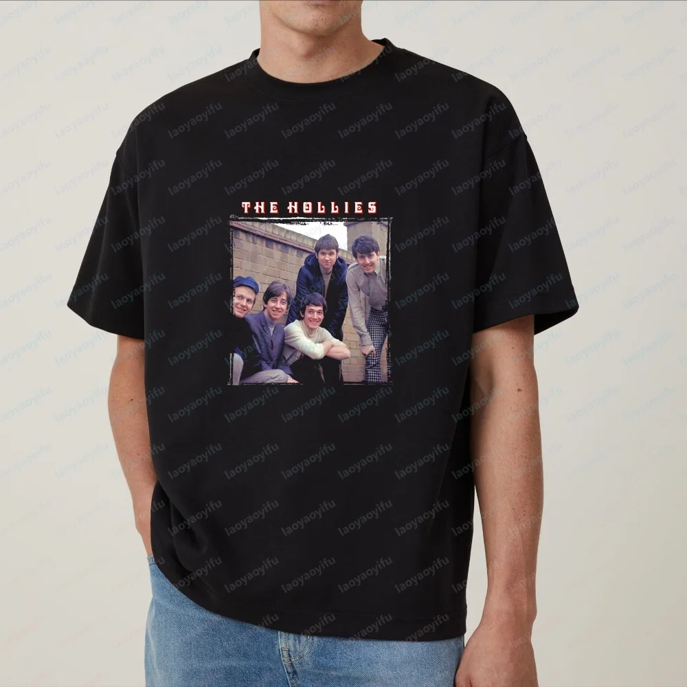 The Hollies - Floral T-Shirt - Unisex Streetwear Short-Sleeved Shirt for Men and Women - Large Size T-Shirt with Pattern