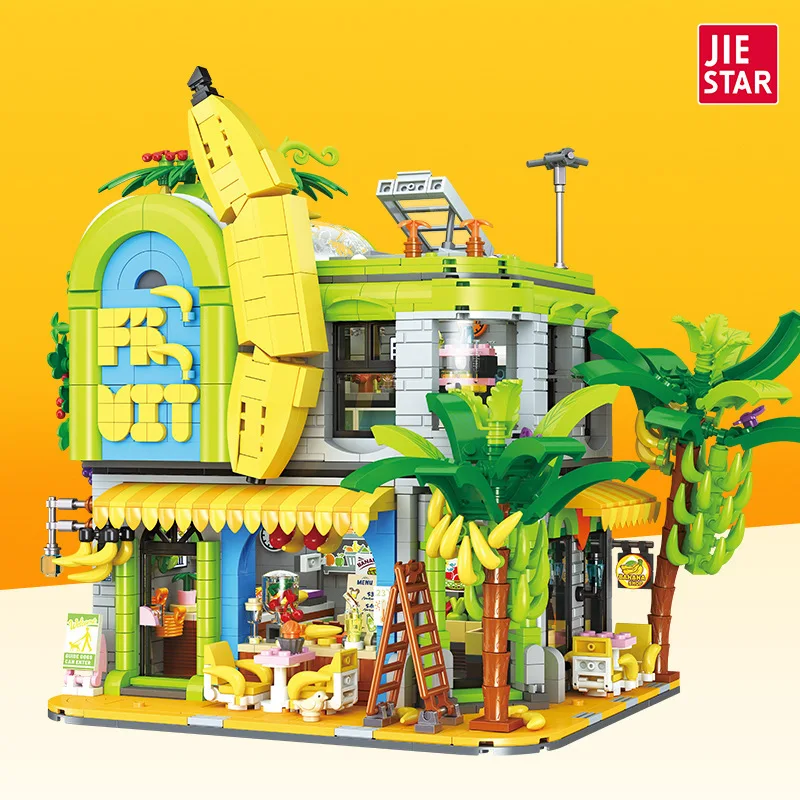 EN STOCK MOC créativité magasin de fruits et de bananes blocs de Construction briques modèle Construction bricolage jouets pour enfants coffret cadeau de noël