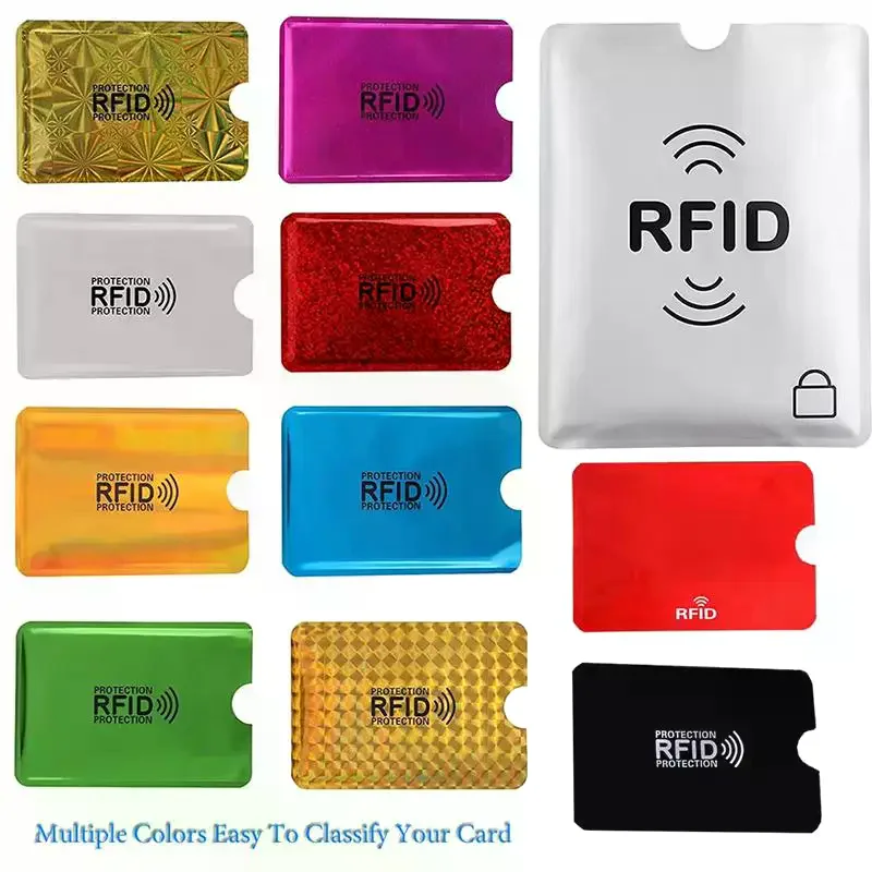 10pcs Anti-Scan Card Sleeve RFID Card Protector Anti-magnetic Aluminum Foil Portable Credit Bank Card Holder Passport Cover