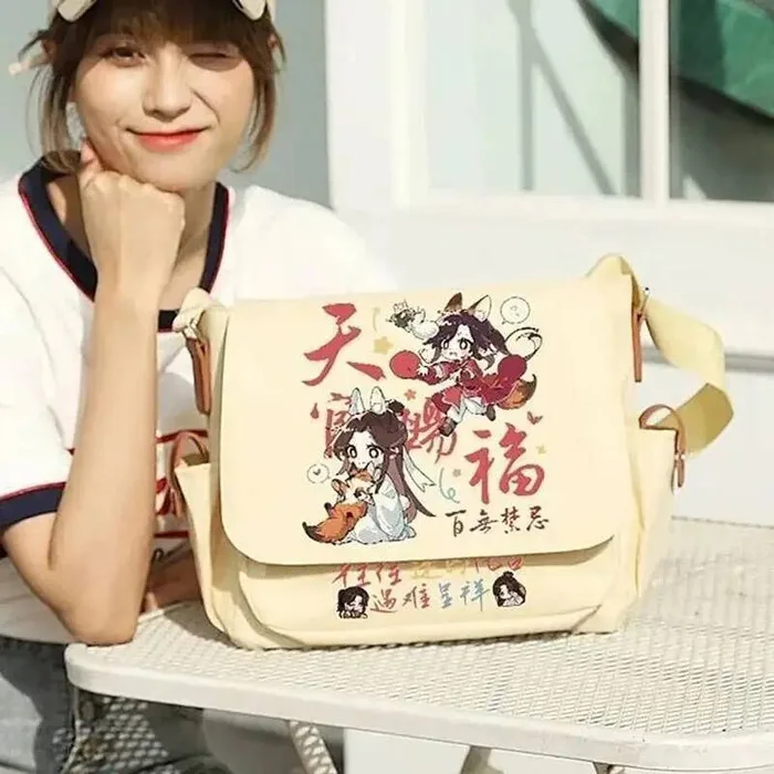 

Black Beige Heaven Officials Blessingtian Guan Ci Fukids Messenger Crossbody Shoulder Bags School For Girls Boys Anime Game