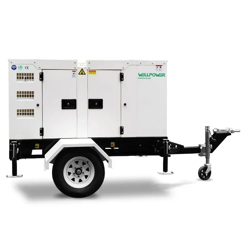 50hz Trailer type silent 50KW diesel generator set 60kva with Cummins engine 4BTA3.9-G2