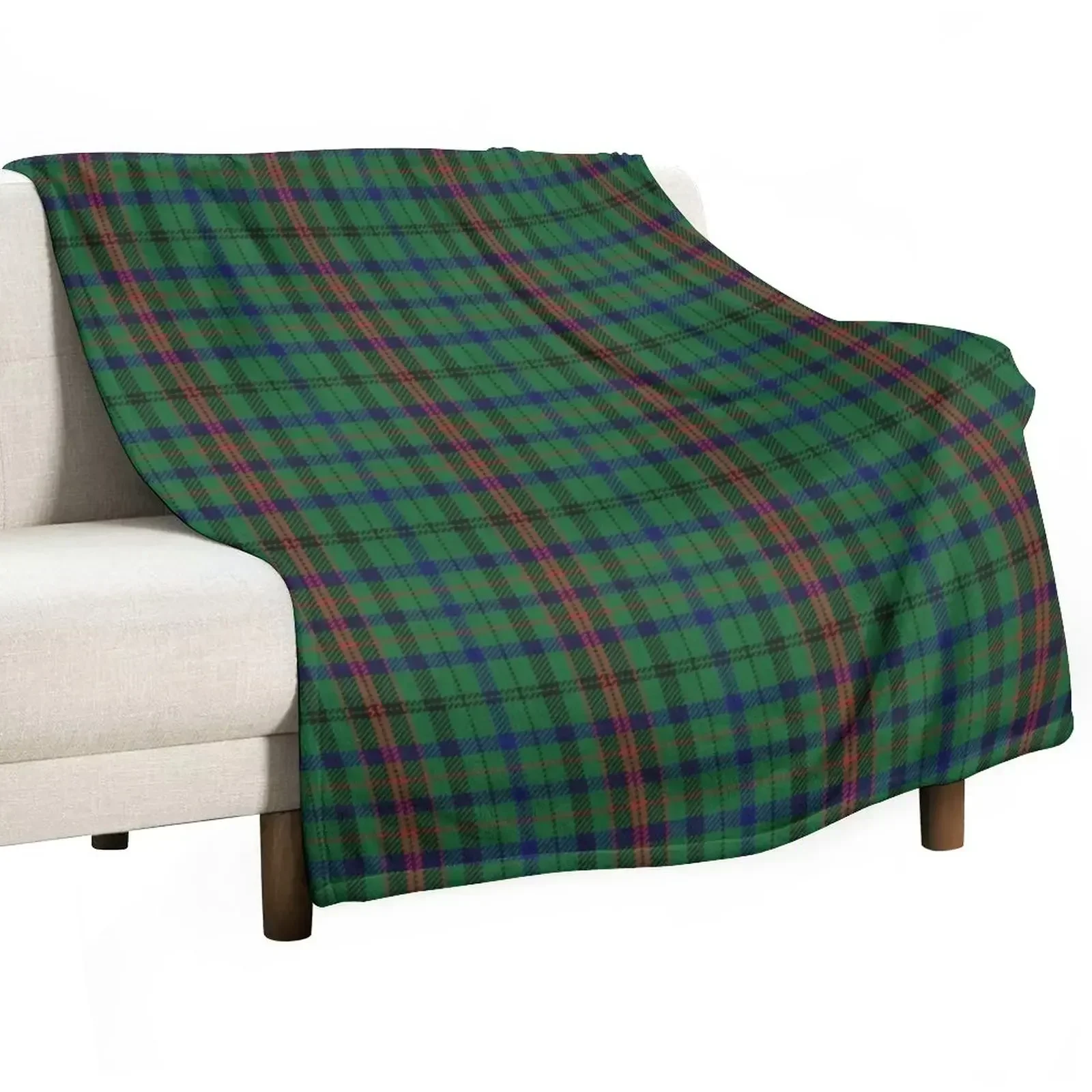 

Owen/Bowen Family Welsh Dragon Tartan Throw Blanket Travel Size Cozy Blanket for Plane Train