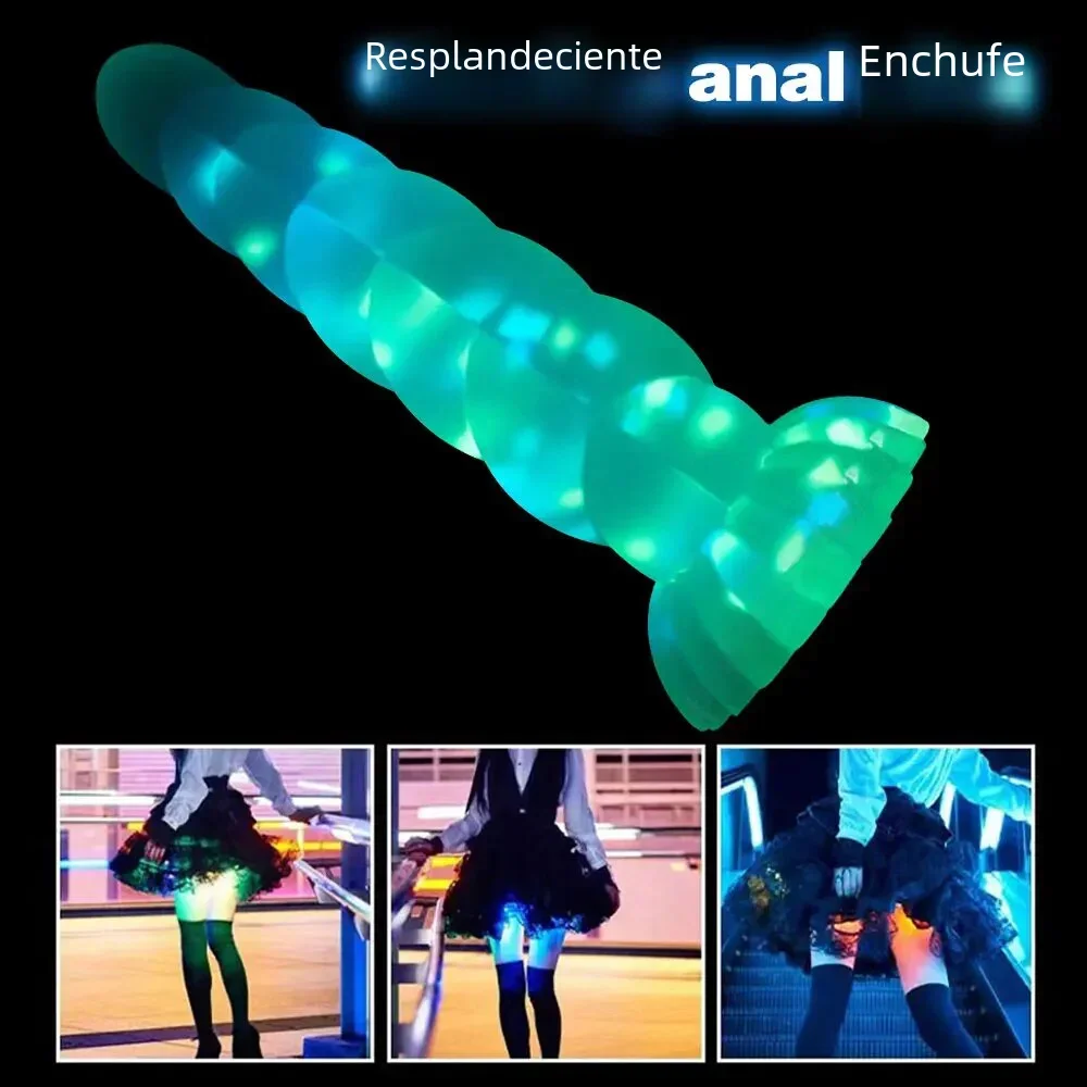 Dark Glowing dildo for Woman Masturbate Color Jelly penis Sex Toys for women Big soft cock Light Erotic Dildo with Suction Cup